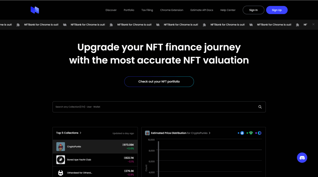 NFTbank website
